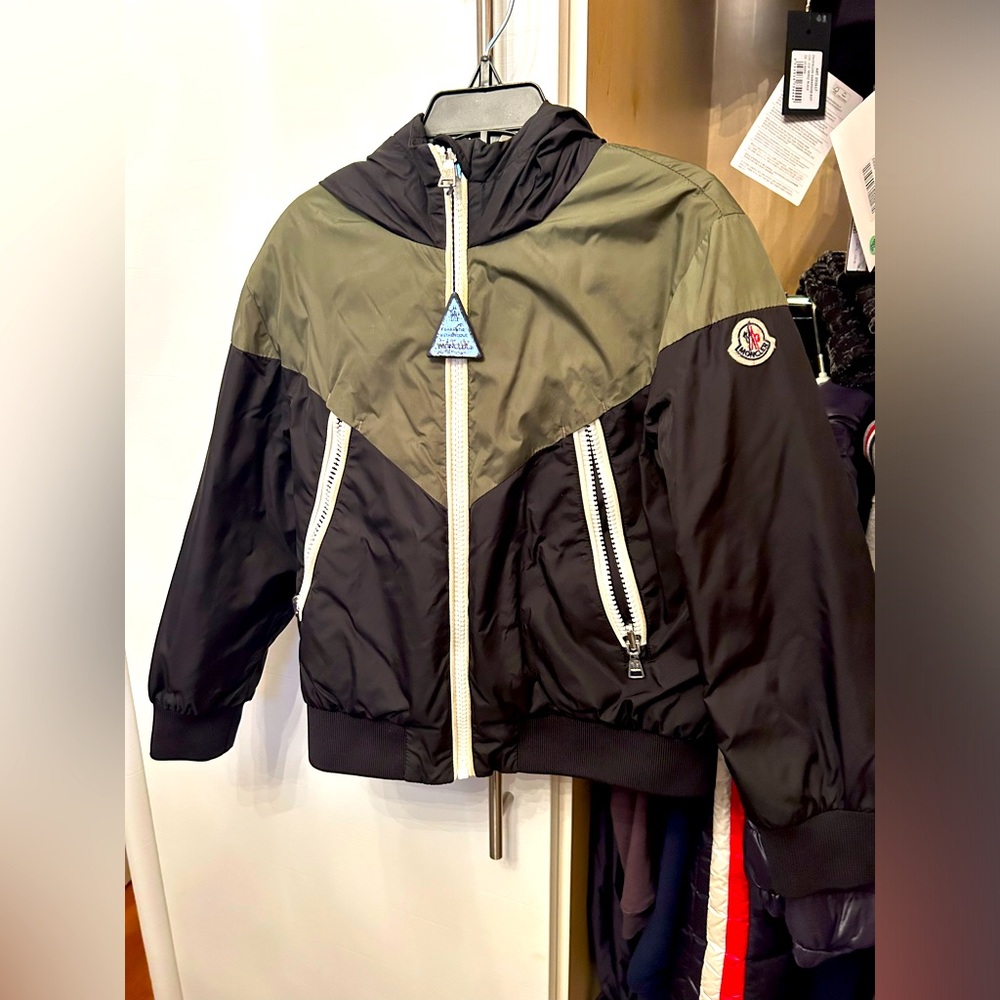 MONCLER reversible down feather hooded puffer jacket sz 6